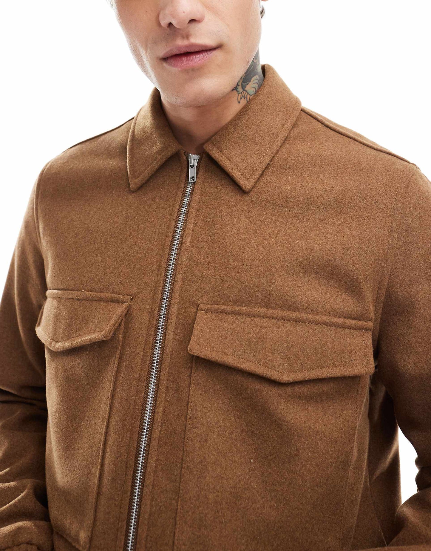 Wool Look Harrington Jacket