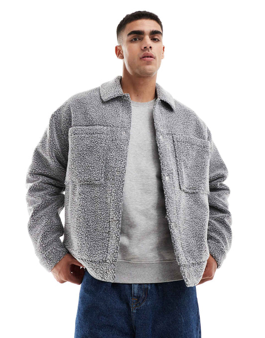 Oversized Borg Harrington Jacket