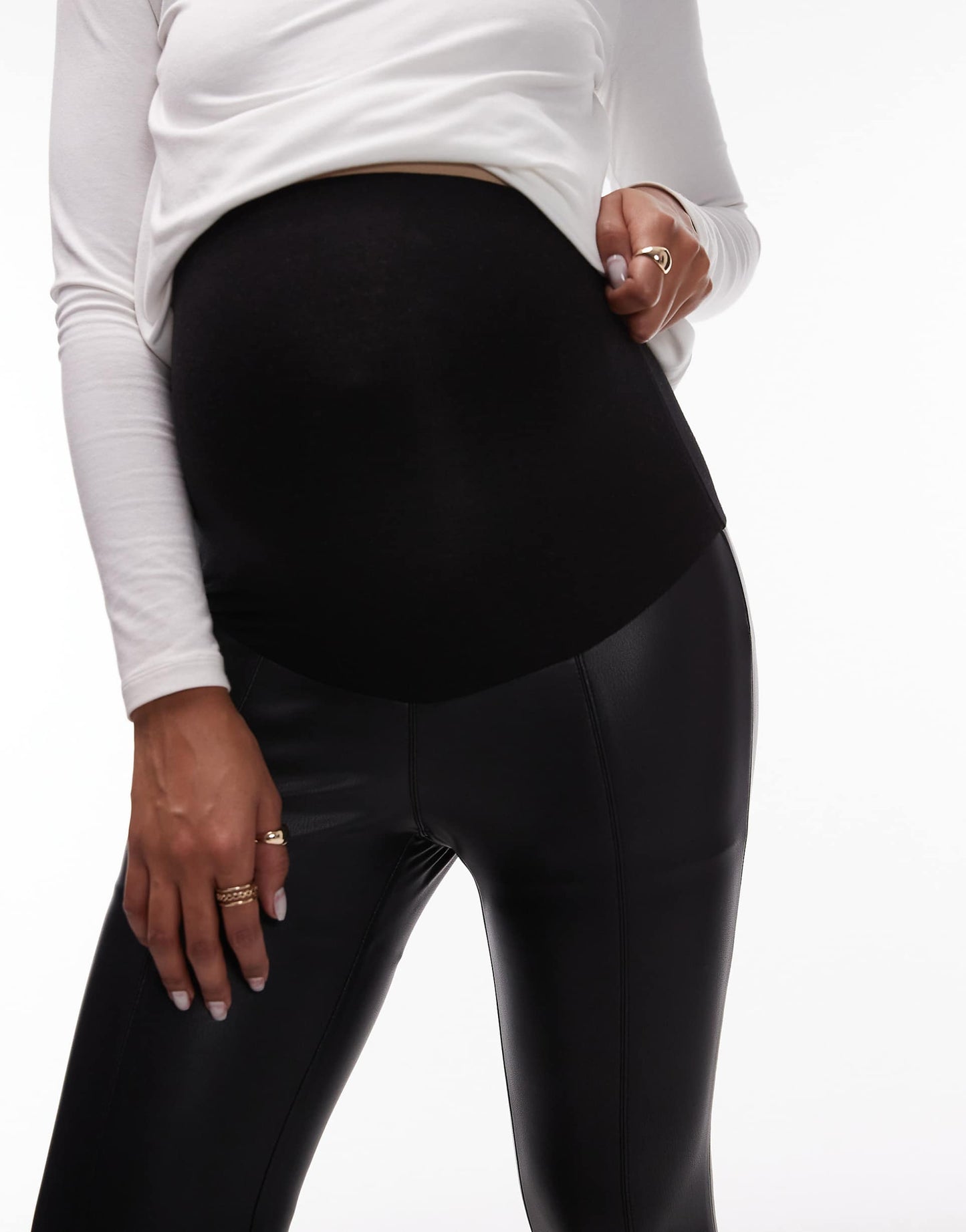 Maternity Skinny Faux Leather Trouser