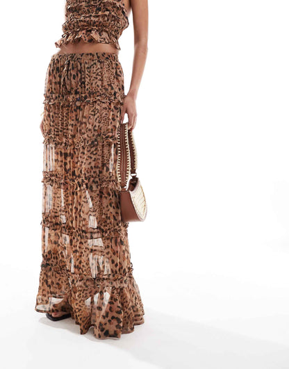 Tiered Ruffle Maxi Skirt Co-Ord