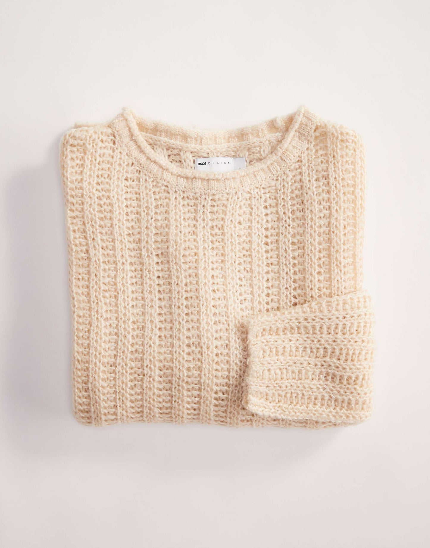 Oversized Open Knit Brushed Rib Jumper