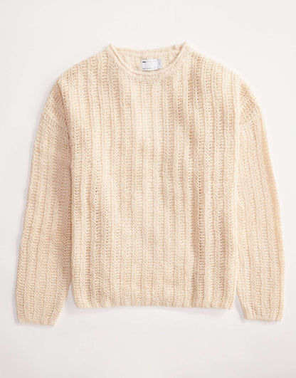 Oversized Open Knit Brushed Rib Jumper