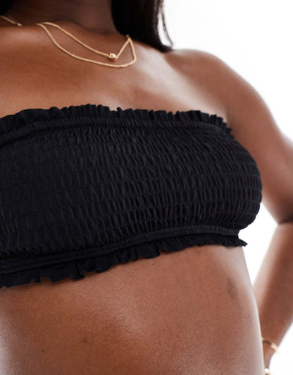 Frilly Crinkle Bandeau Bikini Top