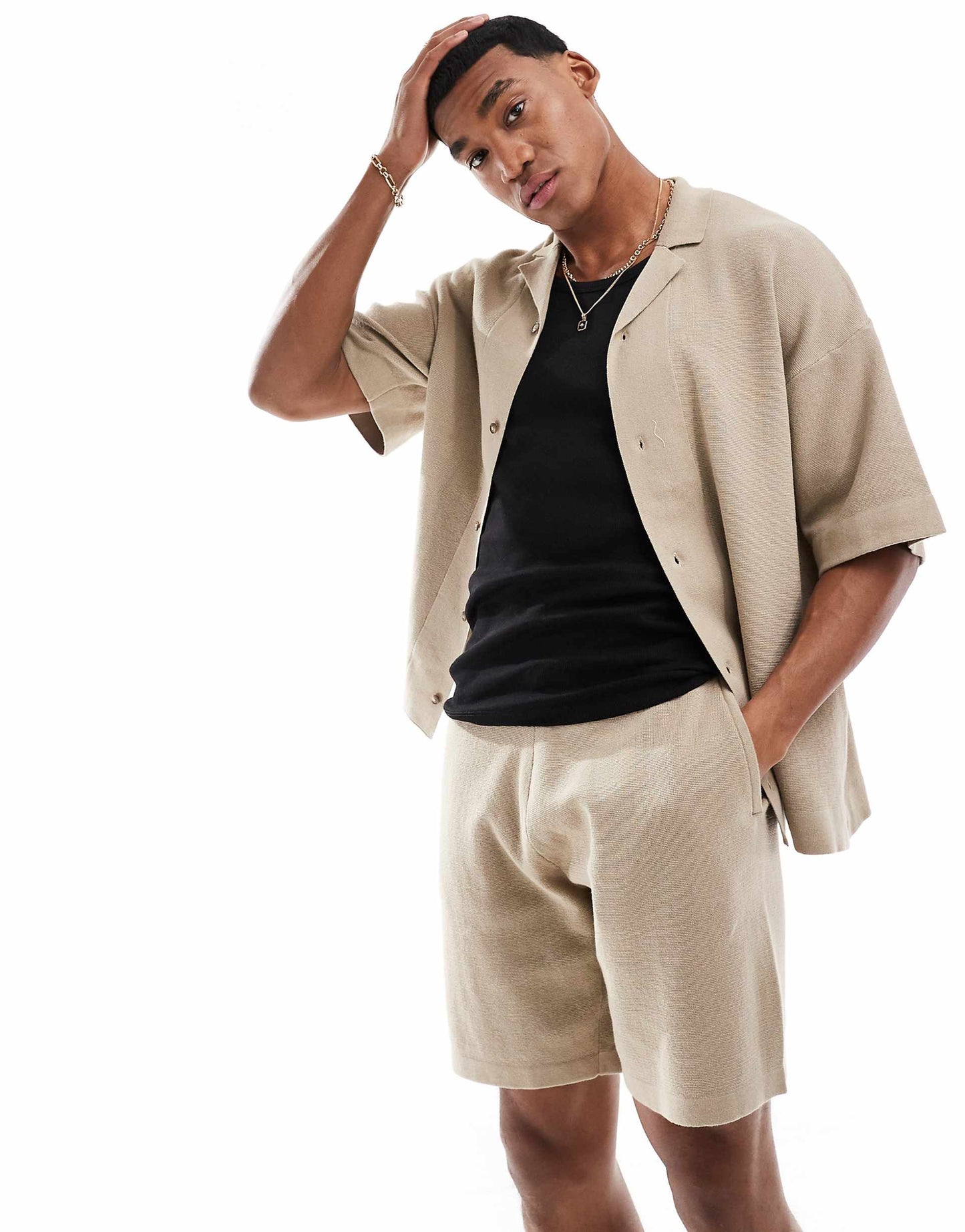 Co-Ord Oversized Knitted Shirt