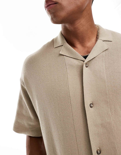 Co-Ord Oversized Knitted Shirt