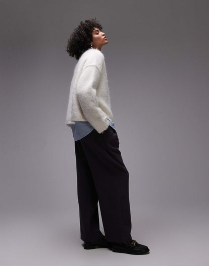 Knitted Premium Alpaca Crew Neck Boxy Jumper