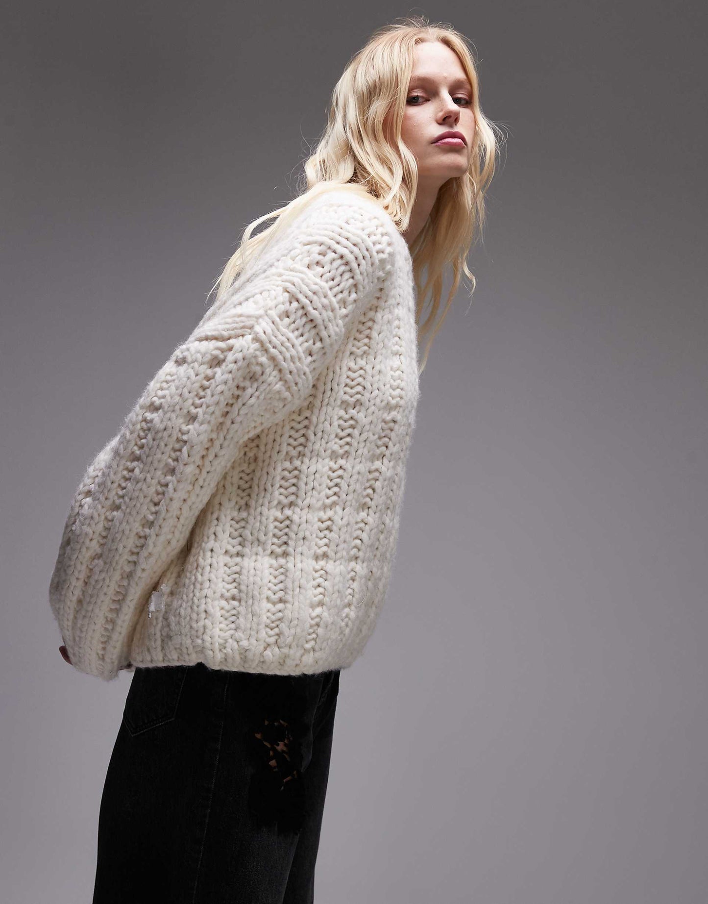 Premium Hand Knit Ladder Stitch Oversized Jumper