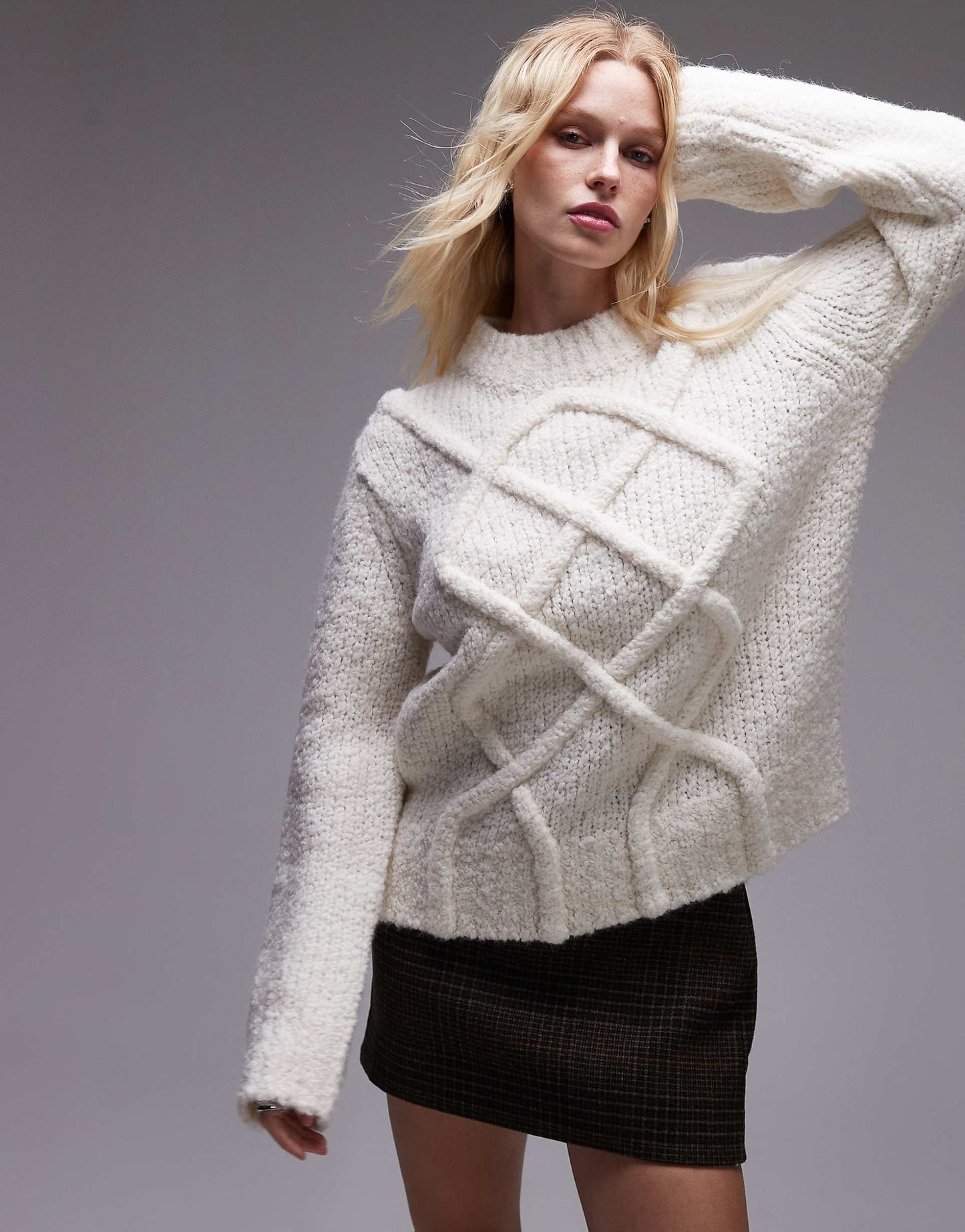 Knitted Premium Pretzel Cable Oversized Jumper