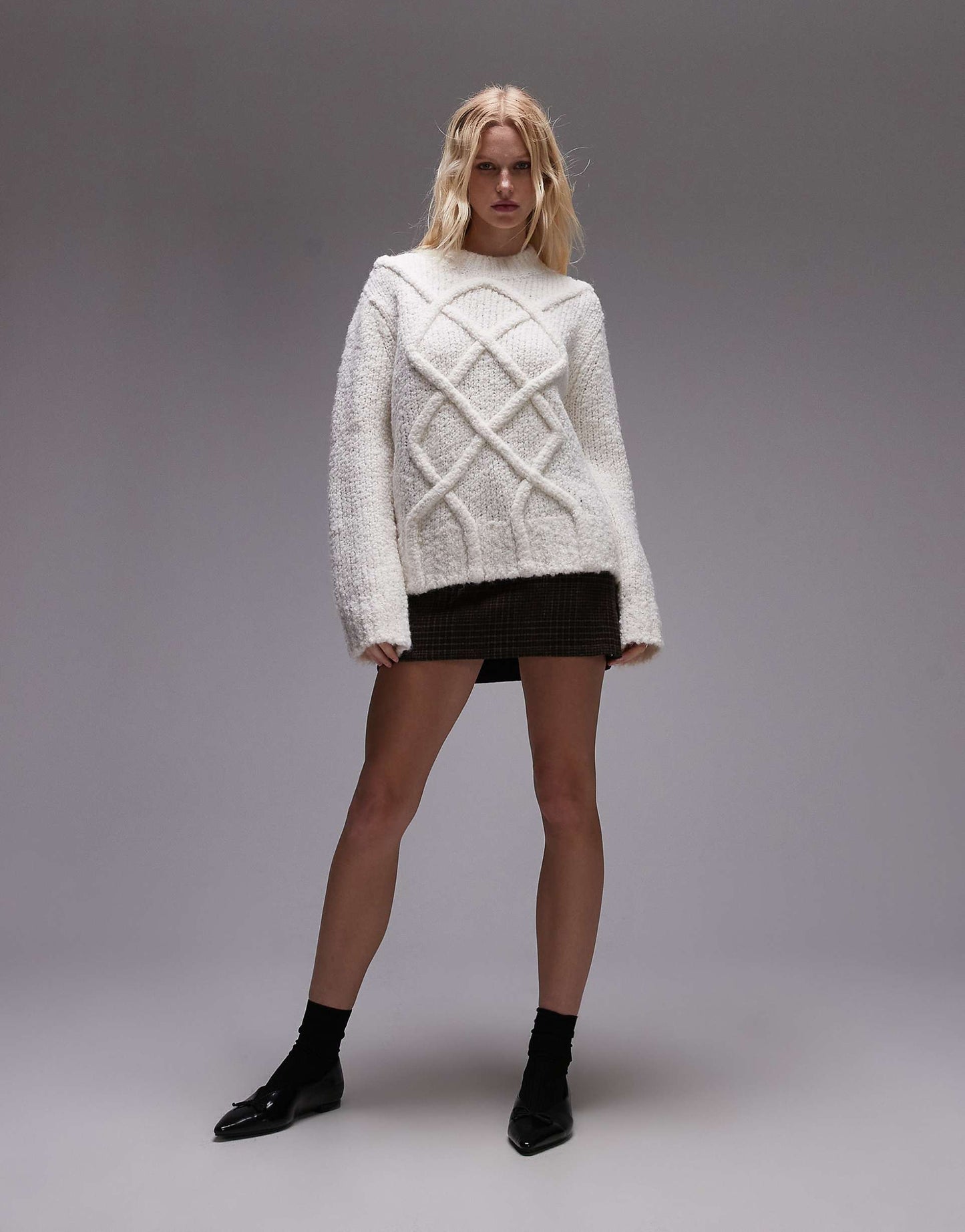 Knitted Premium Pretzel Cable Oversized Jumper