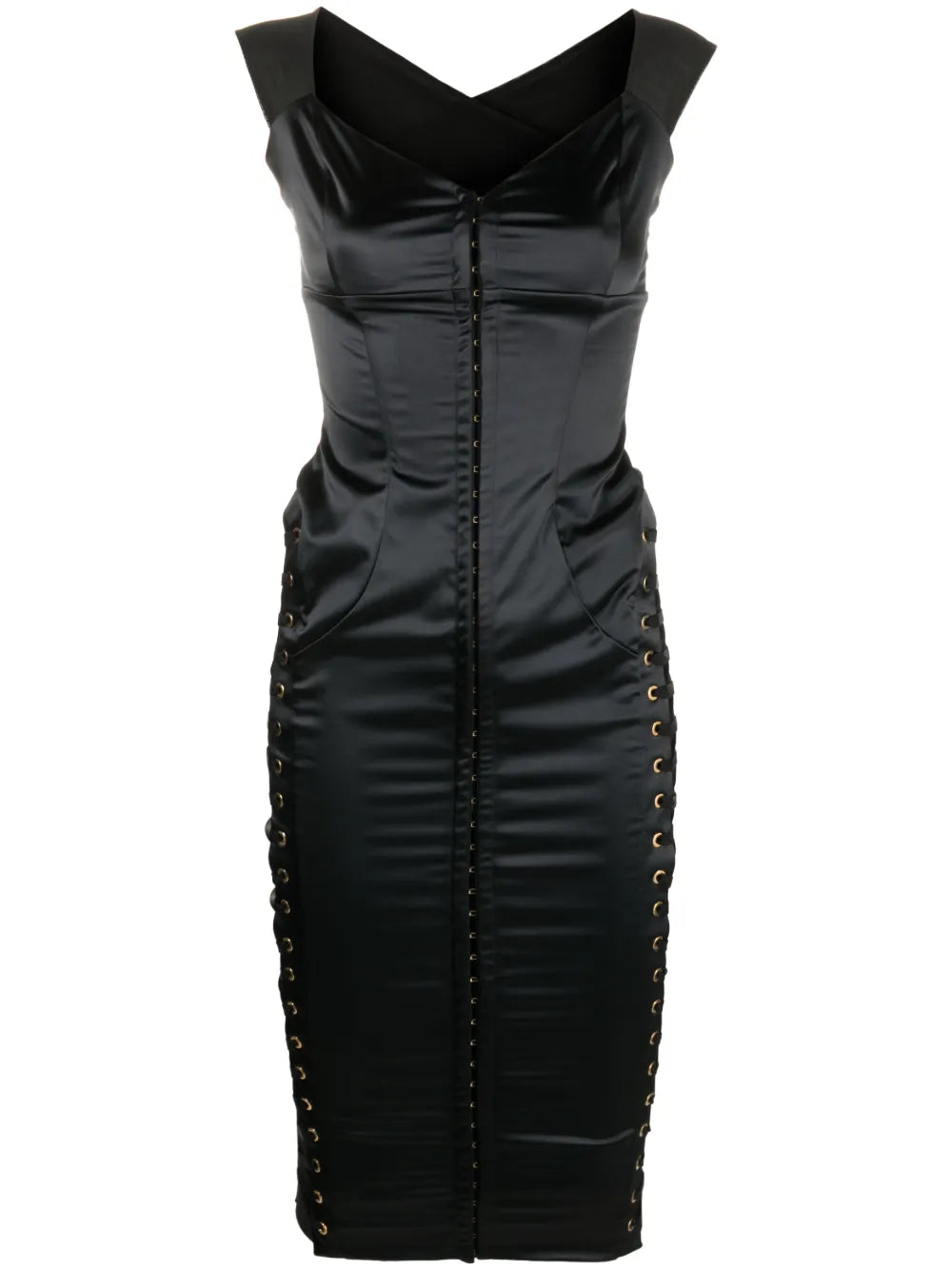 Lace-Up Satin Corset Dress