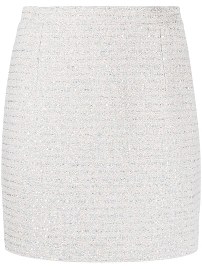 Sequin-Embellished Tweed Miniskirt