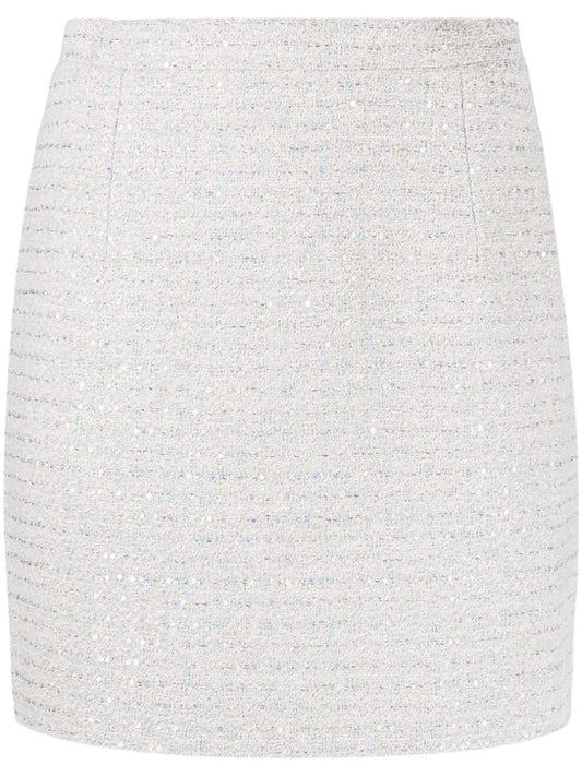 Sequin-Embellished Tweed Miniskirt
