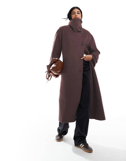 Funnel Neck Longline Coat