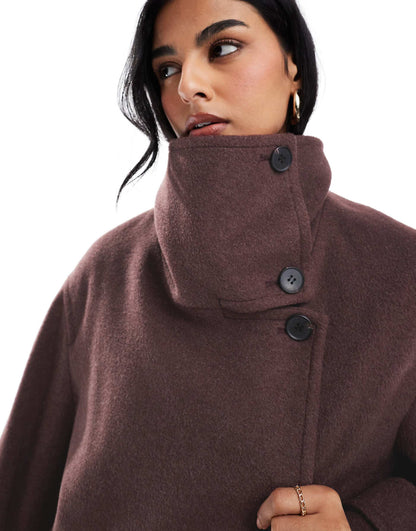 Funnel Neck Longline Coat