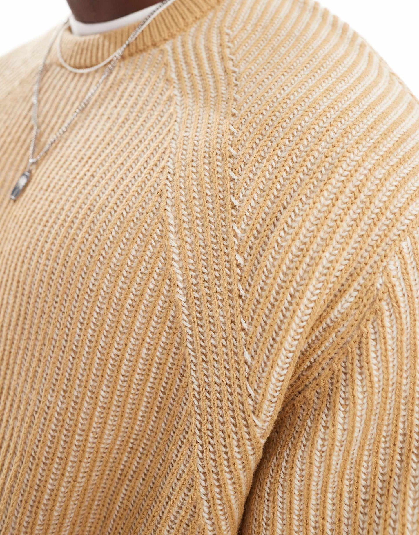 Oversized Knitted Plated Fisherman Rib Jumper