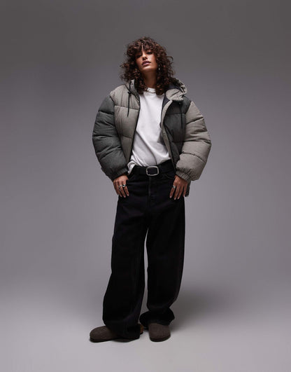 Checkered Puffer Coat