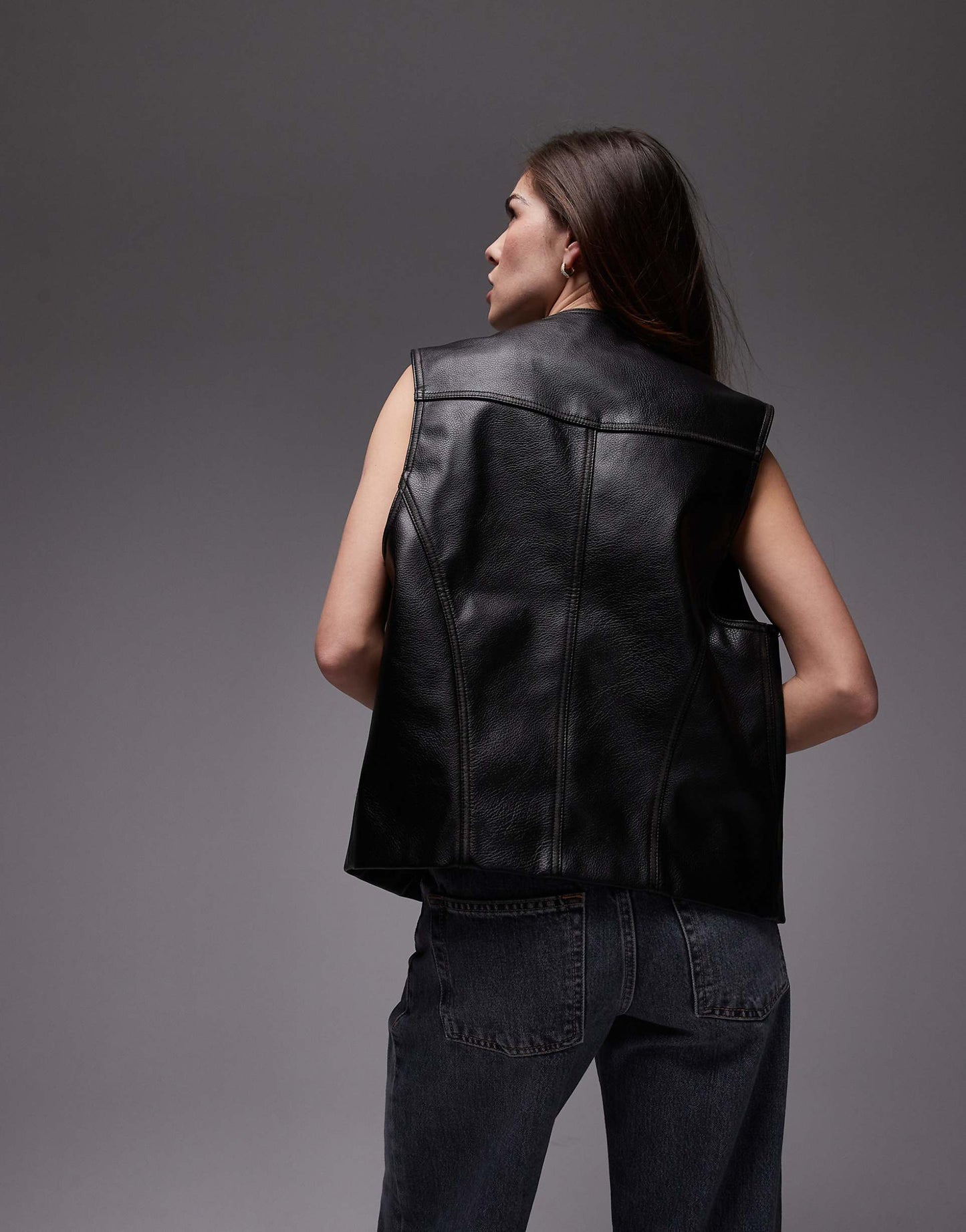 Faux Leather Waist Coat