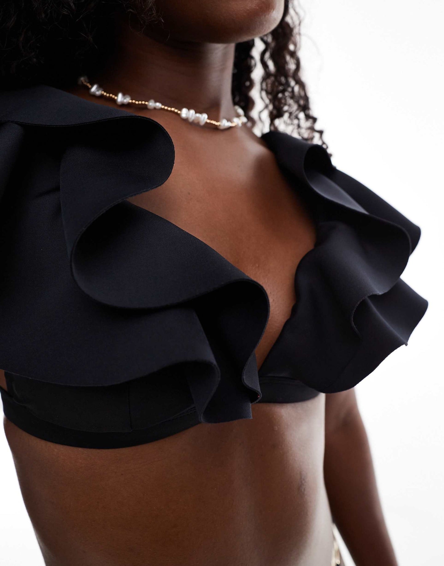 Frill Plunge Bikini Top