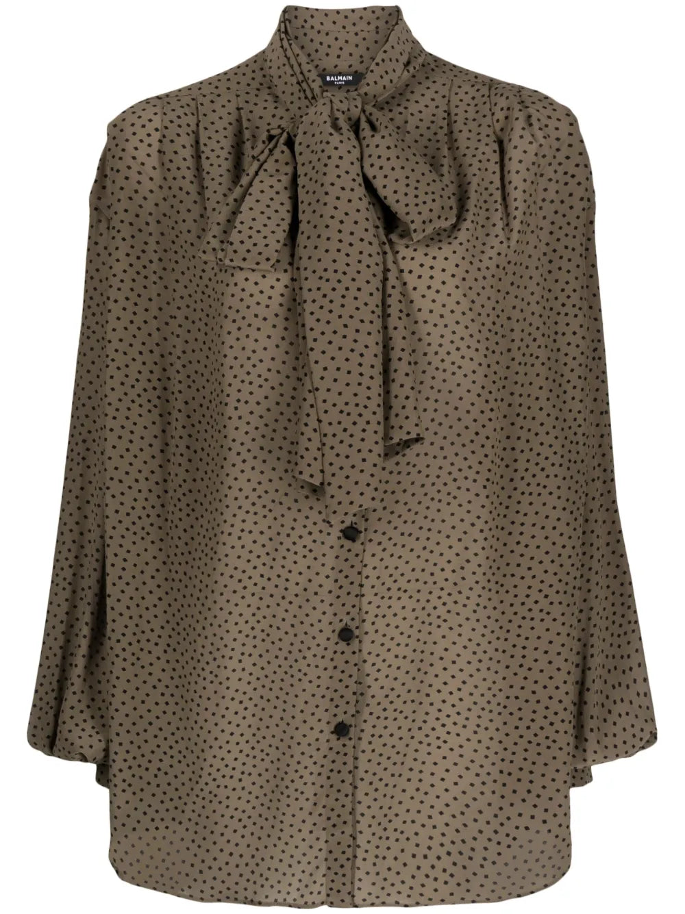 Polka Dot-Print Silk Blouse