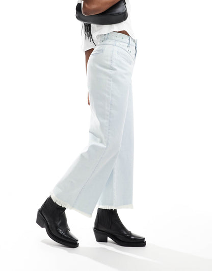 Studs Culotte Denim Jeans