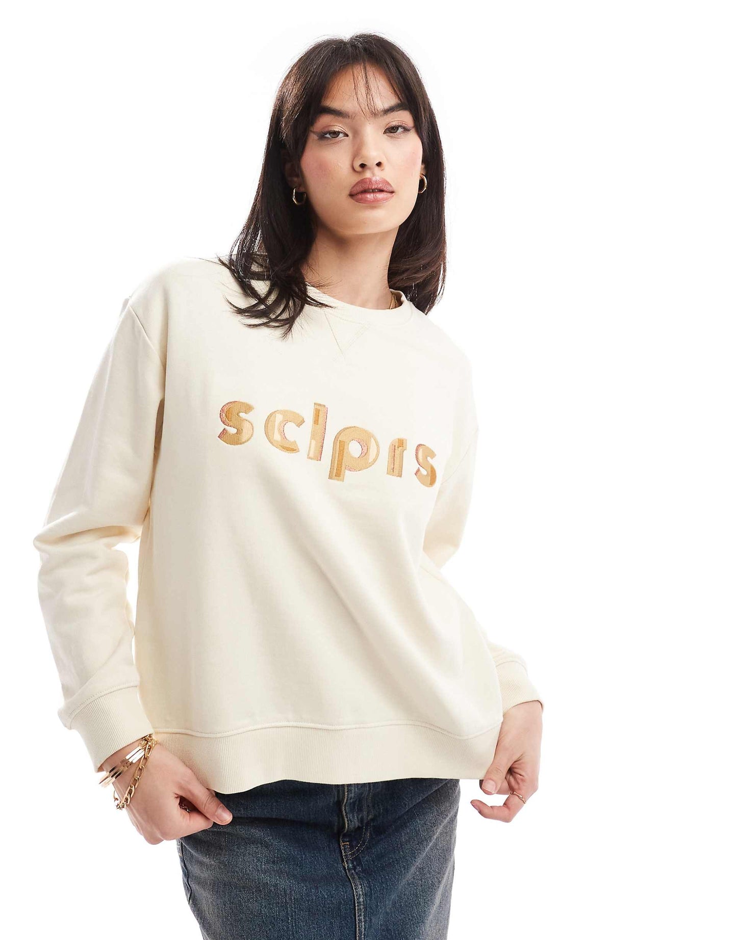 Embossed Letters Sweater
