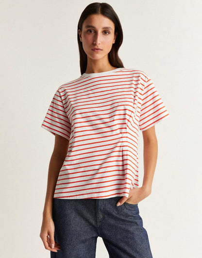 Pleat Stripes T-Shirt