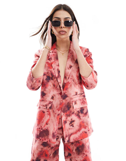 Tie Dye Linen Blazer