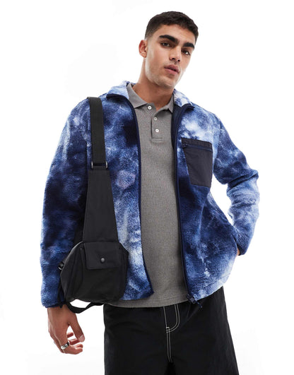 Zip Through Sherpa Fleece With Chest Pocket