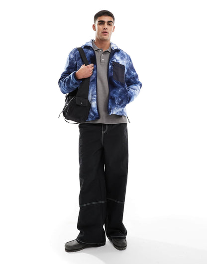 Zip Through Sherpa Fleece With Chest Pocket