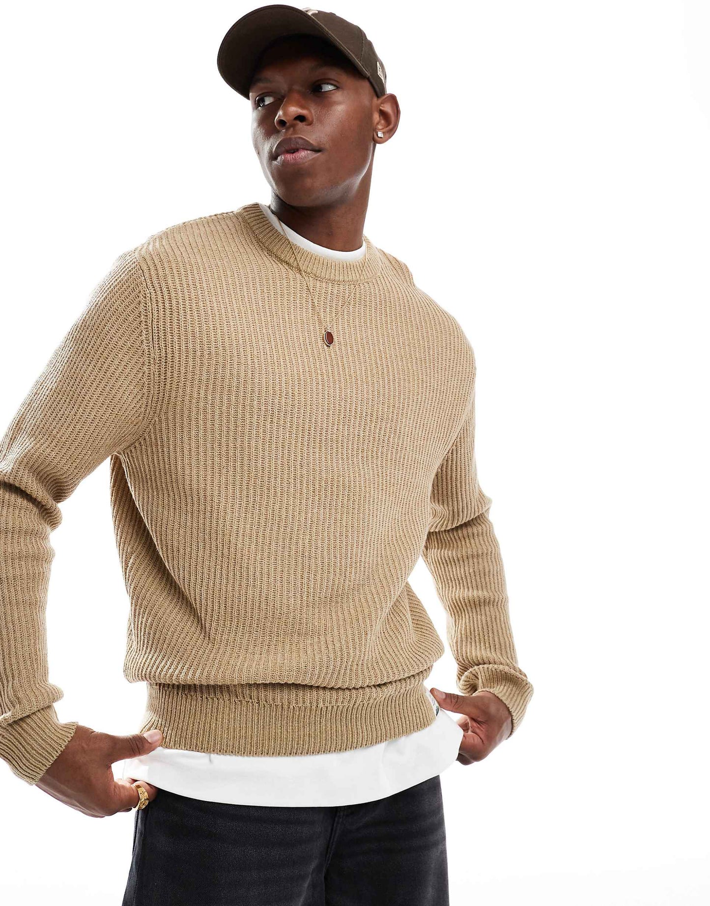 Ribbed Crew Neck Jumper