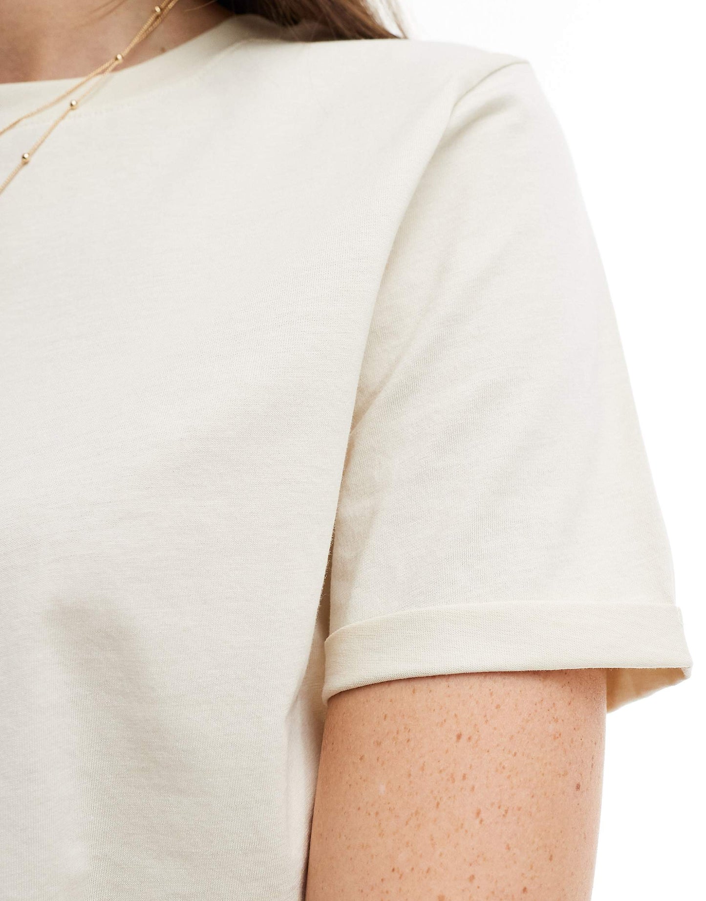 Cotton T-Shirt With Fold Up Detail