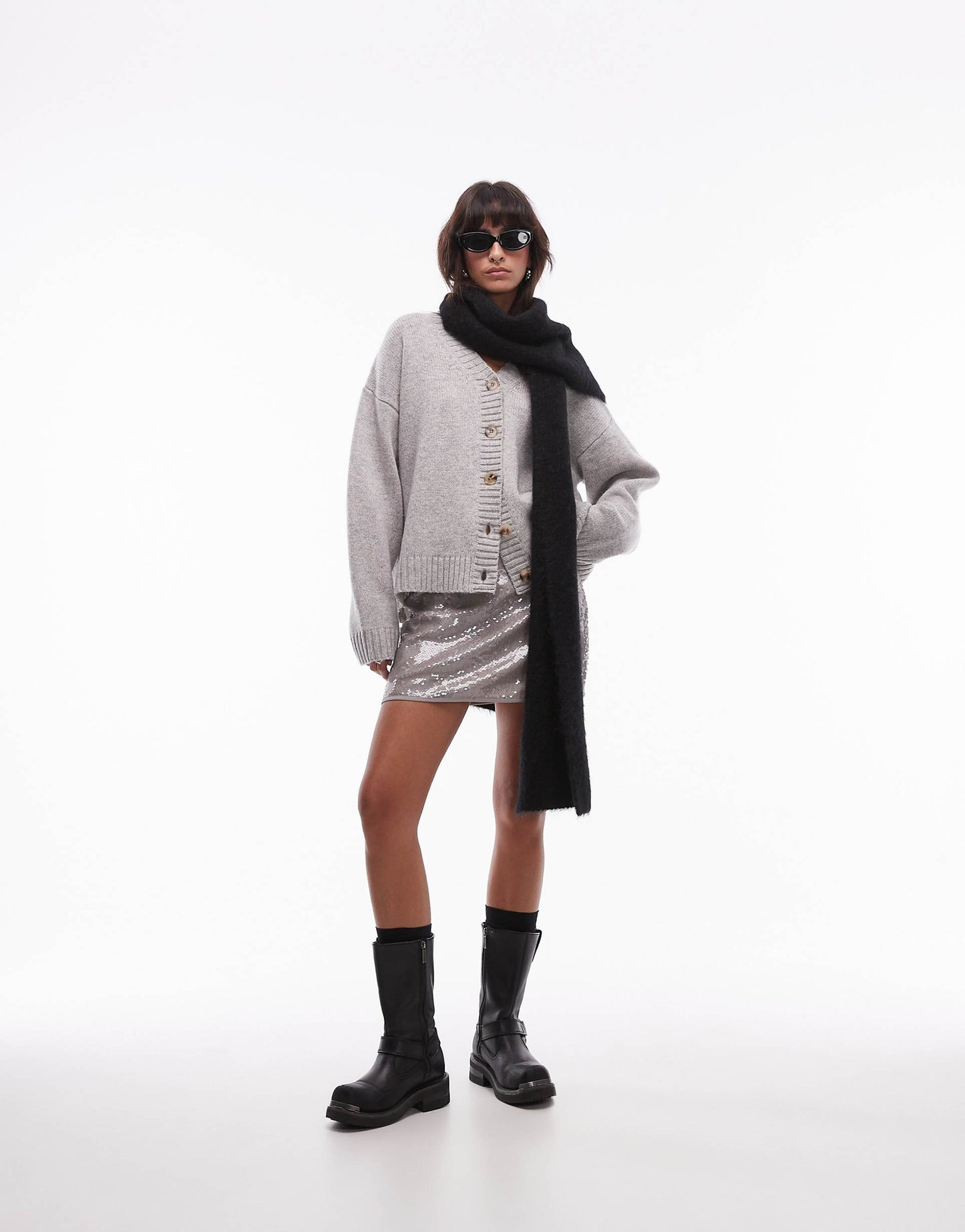 Knitted Premium 100% Lambswool V-Neck Relaxed Cardi