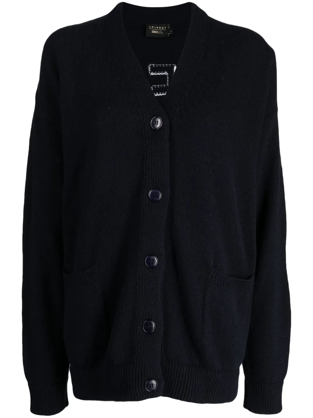 Slogan-Print V-Neck Cardigan