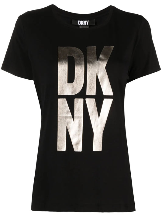 Metallic-Finish Logo-Print Jersey T-Shirt