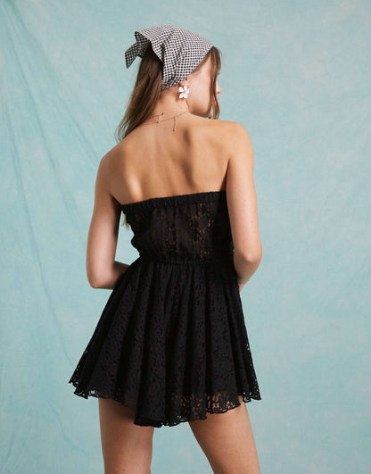 Beach Lace Tie Front Playsuit