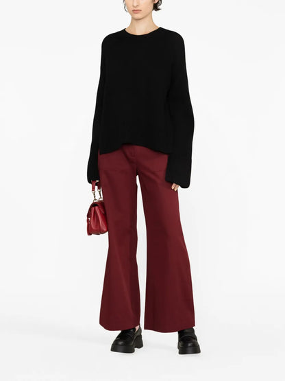 Ribbed-Detail Wool Jumper