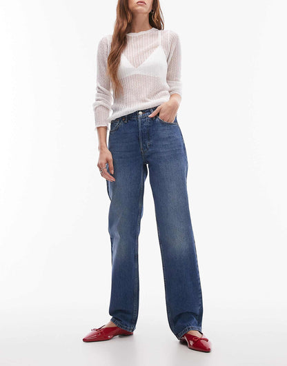 Runway Mid Rise Straight Jean