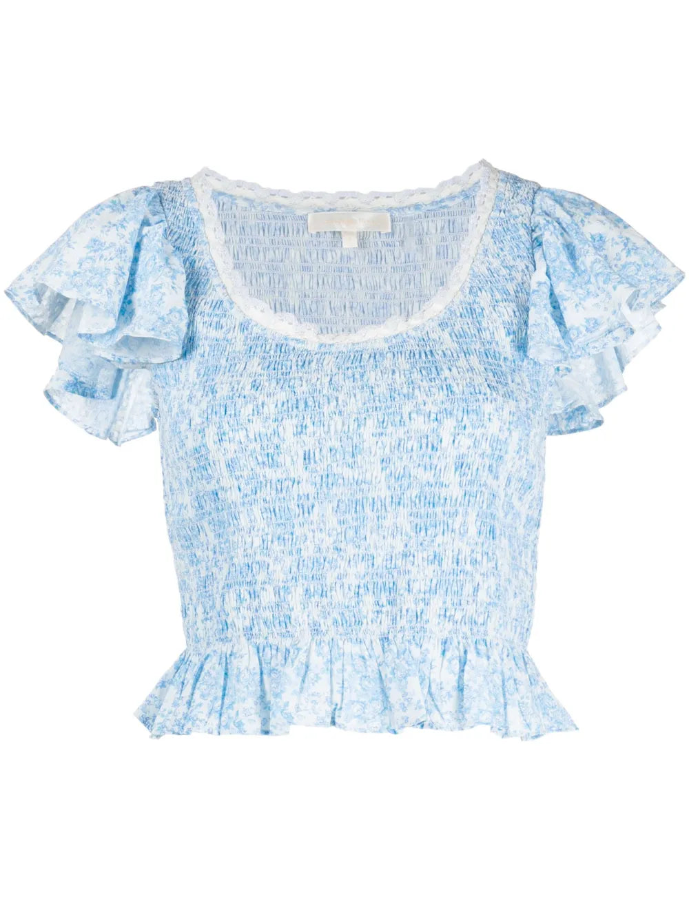 Milta Smocked-Effect Printed Top