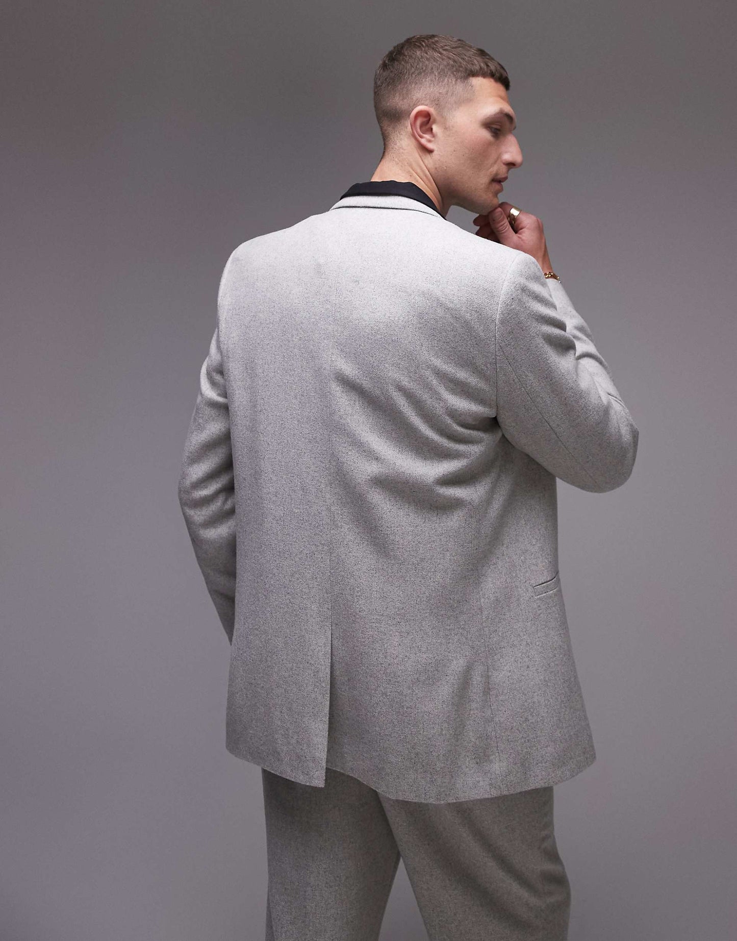 Premium Wool Mix Oversized Double Breasted Suit Jacket