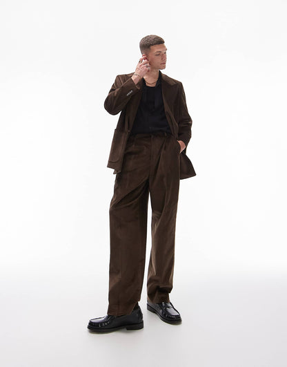 Wide Leg Cord Suit Trouser