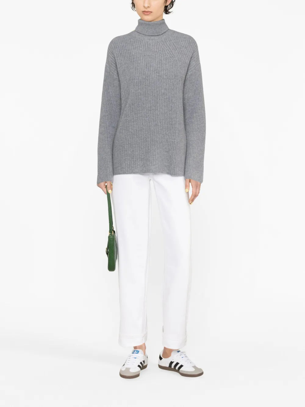 High-Neck Cashmere Knit Jumper