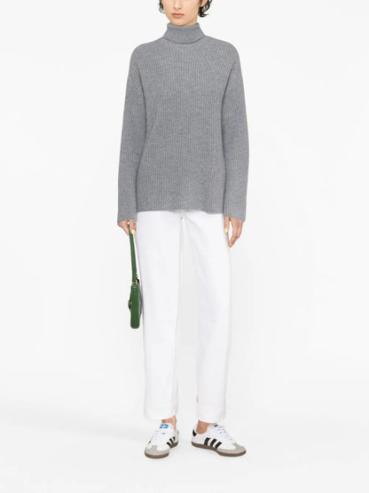 High-Neck Cashmere Knit Jumper