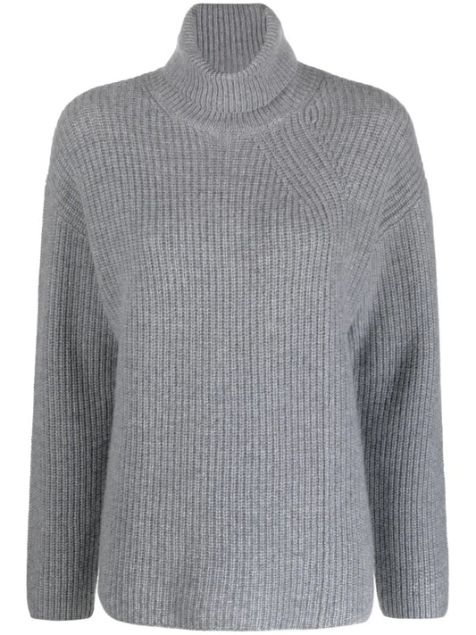 High-Neck Cashmere Knit Jumper