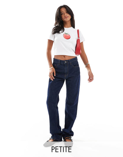 Petite Str Straight Leg Jean With Stretch