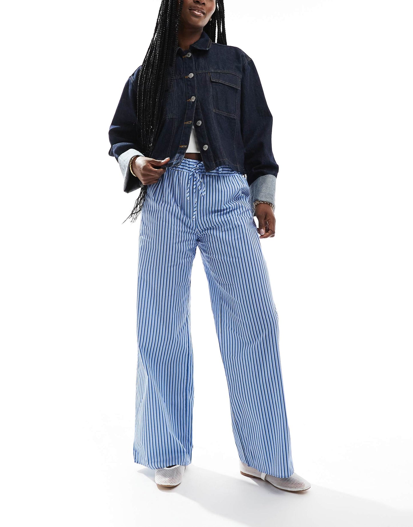 Wide Leg Cotton Poplin Trouser