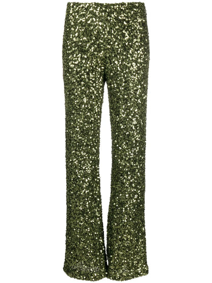 Sequin Straight-Leg Trousers