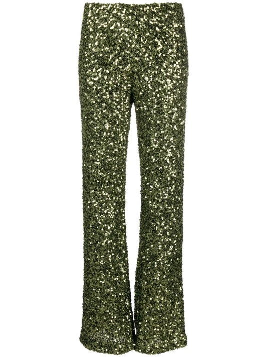 Sequin Straight-Leg Trousers