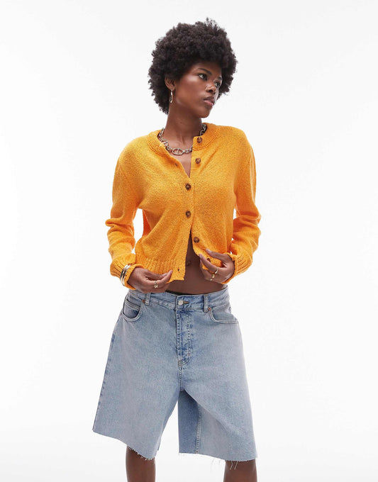 Knitted Textured Crew Cardi