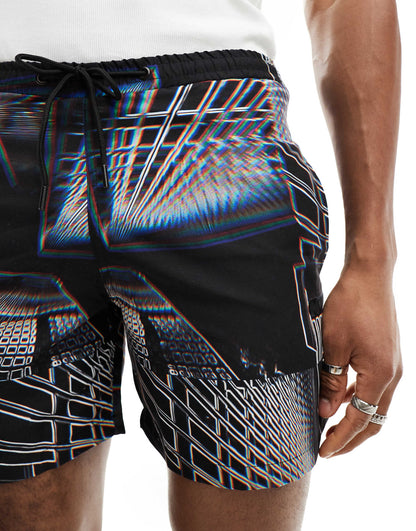 Cyber City Print Shorts