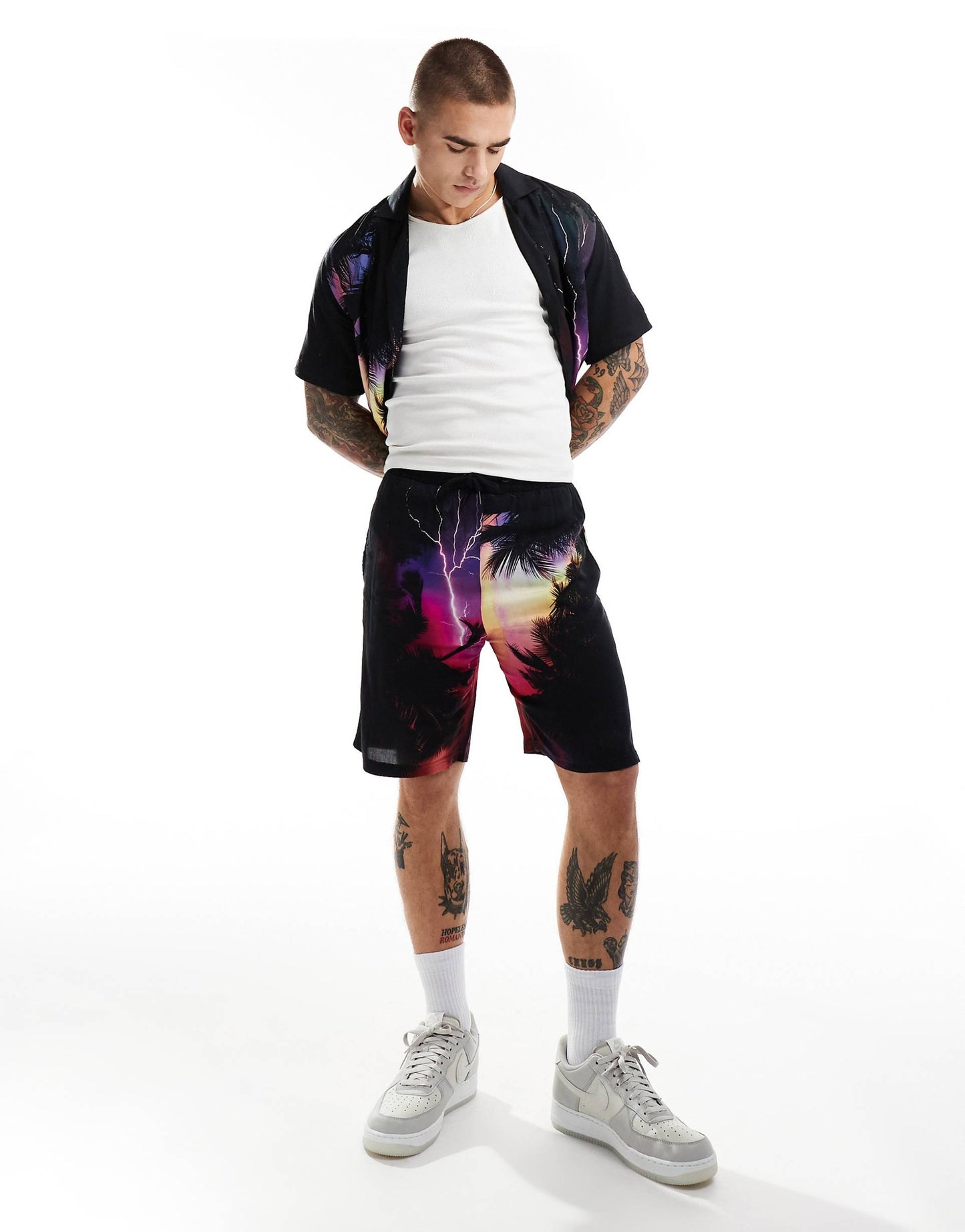 Lightning Print Shorts